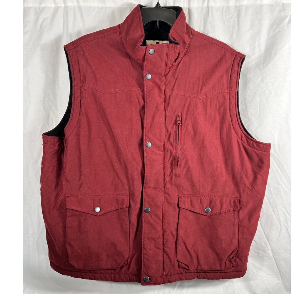 Woolrich Mens Merlot Insulated Fleece‎ Lined Vest  XXL Utiity Outdoor Workwear